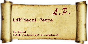 Lédeczi Petra névjegykártya